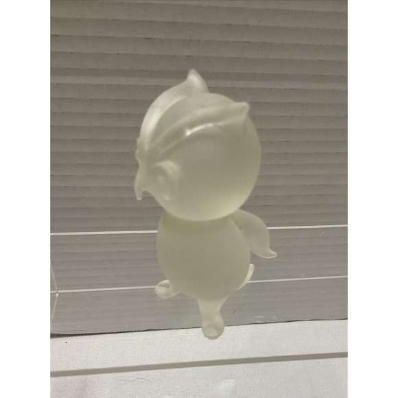 Vtg Titan Art Glass Frosted Standing Owl Figurine Made In The USA Paperweight‎ - Picture 7 of 8